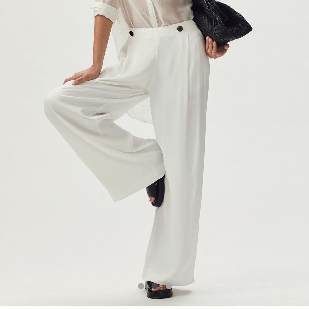 Anthropologie Mauve Shine Sailor Pants